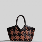 Monet Pied De Poule Bag - Taupe/Choco