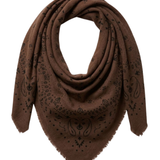 Large Cashmere Square Bandana Scarf - Dark Brown