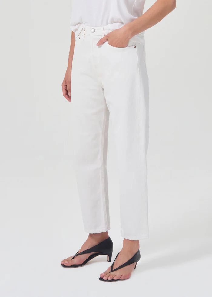 90's Crop Mid Rise Jeans - Salt