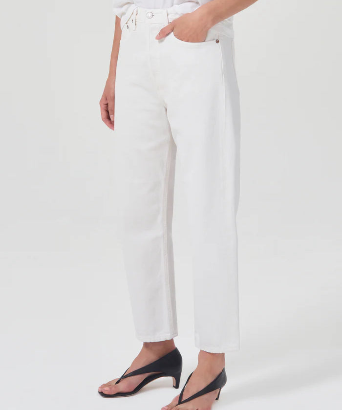 90's Crop Mid Rise Jeans - Salt