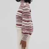 Achira Sweater - Ivory/Burgundy