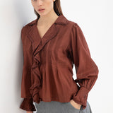 Galia Blouse - Russet Brown