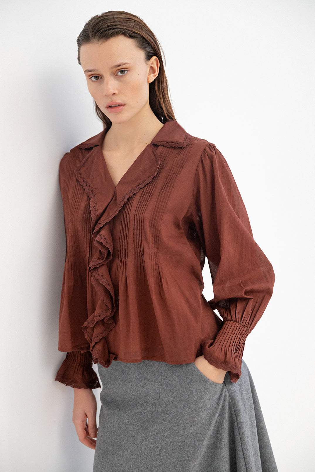 Galia Blouse - Russet Brown