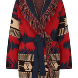 Astrid Cardigan - Red/Navy Mix