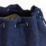 Averi Emb Pouch Handbag - Navy