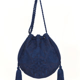 Averi Emb Pouch Handbag - Navy