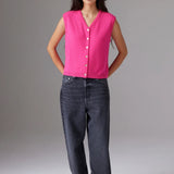 Ayana Knit Vest - Pony Pink