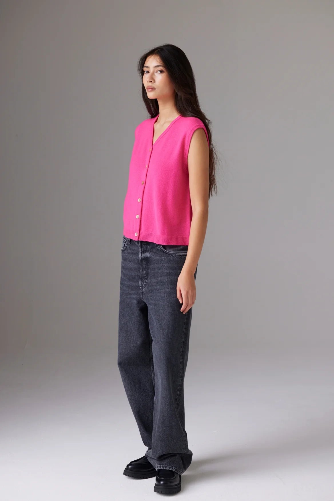 Ayana Knit Vest - Pony Pink