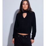 Isola Chunky Mock Neck Jumper - Black