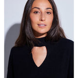 Isola Chunky Mock Neck Jumper - Black