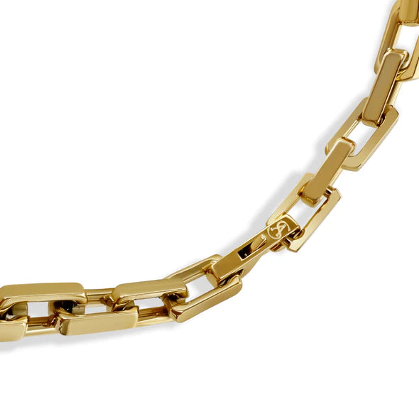 The Juliet Square Link Necklace - Gold