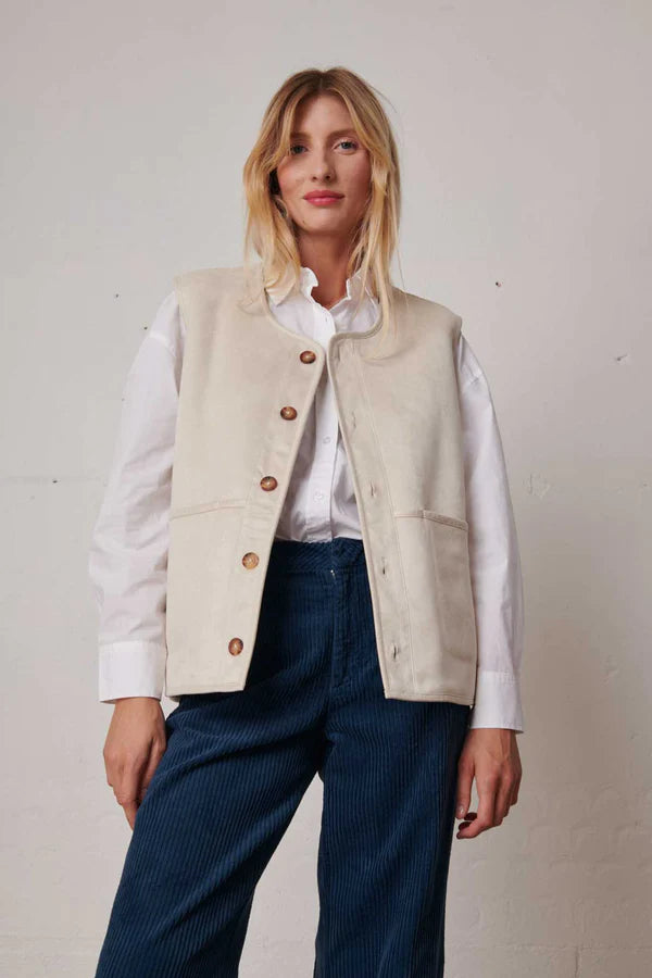 Labdip Barney Sherpa Gilet - Cream
