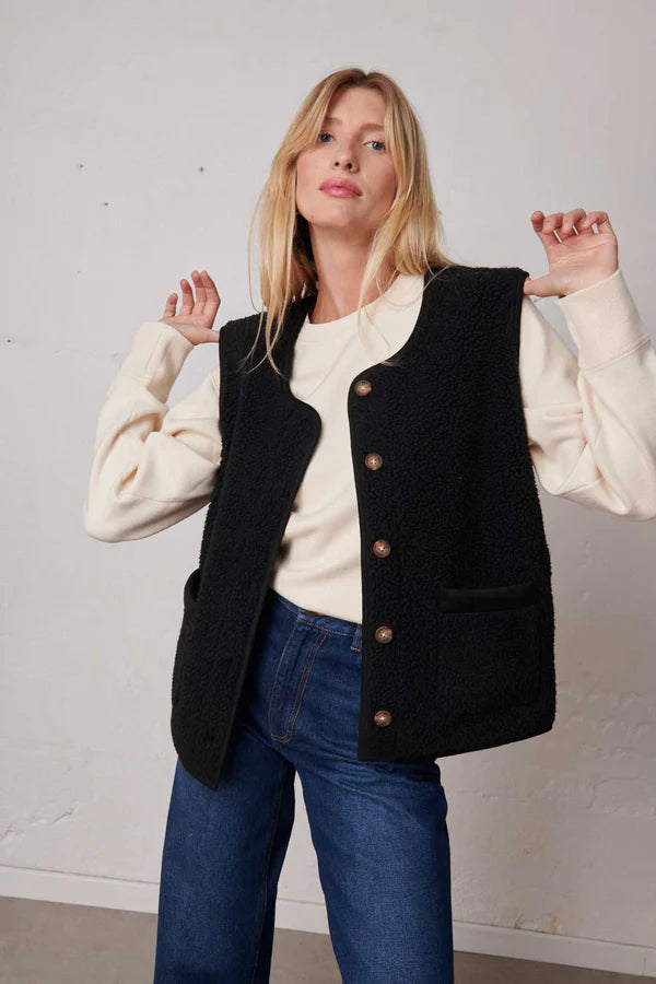 Labdip Barney Sherpa Gilet - Black