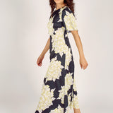 Rene Dress - Navy/Cream