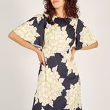 Rene Dress - Navy/Cream