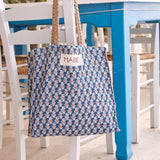 Blockprint & Jute Tote