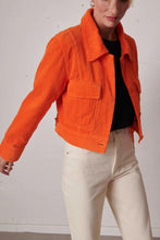 Load image into Gallery viewer, Labdip Boxy Trendy Cord Jacket - Tangerine
