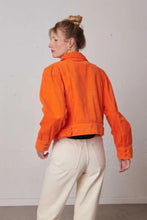 Load image into Gallery viewer, Labdip Boxy Trendy Cord Jacket - Tangerine
