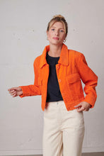 Load image into Gallery viewer, Labdip Boxy Trendy Cord Jacket - Tangerine

