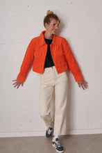 Load image into Gallery viewer, Labdip Boxy Trendy Cord Jacket - Tangerine
