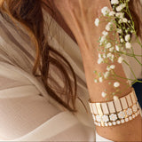 Rectangle Serti Bracelet - Beige