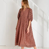 Briony Dress - Brown/Pink