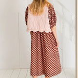 Briony Dress - Brown/Pink