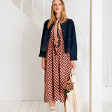 Briony Dress - Brown/Pink