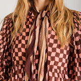 Briony Dress - Brown/Pink