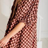 Briony Dress - Brown/Pink