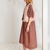Briony Dress - Brown/Pink
