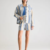 Parrish Overshirt - Ecru/Blue