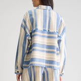 Parrish Overshirt - Ecru/Blue