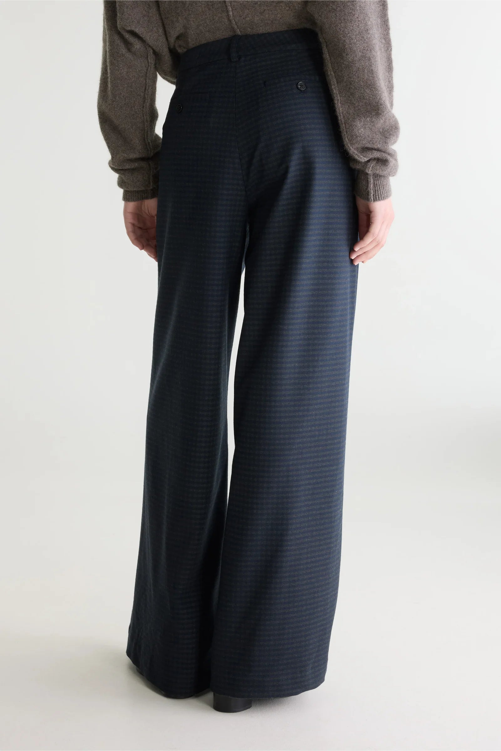 Jenoa Trousers - Navy/Grey Check