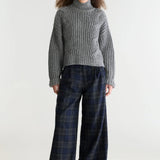 Jenoa Trousers - Navy/Grey Check
