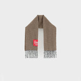 Milan Scarf - Brown Houndstooth