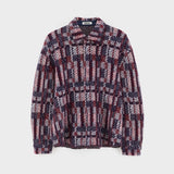 Aet Knitted Overshirt - Burgundy Jacquard