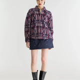 Aet Knitted Overshirt - Burgundy Jacquard