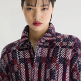 Aet Knitted Overshirt - Burgundy Jacquard