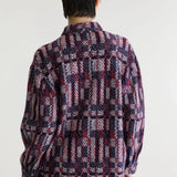 Aet Knitted Overshirt - Burgundy Jacquard