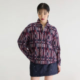 Aet Knitted Overshirt - Burgundy Jacquard