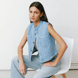 Pablo Quilted Waistcoat - Summer Sky