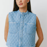 Pablo Quilted Waistcoat - Summer Sky