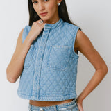 Pablo Quilted Waistcoat - Summer Sky