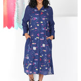 Elin Shirt Dress - Sodalite