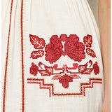 Carmi Emb Dress - Ecru/Red