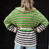 Capri Cardigan - Green Stripe
