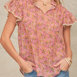Ceci S/S Top - Pink