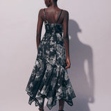 Leony Long Dress - Black/White