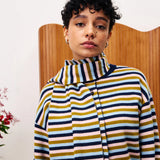 Tonkinois Cardigan And Scarf Set - Navy Stripe